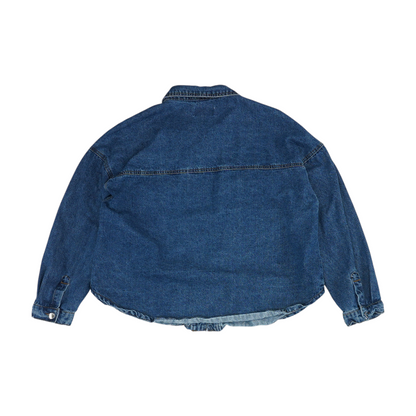Blue Solid Denim Jacket