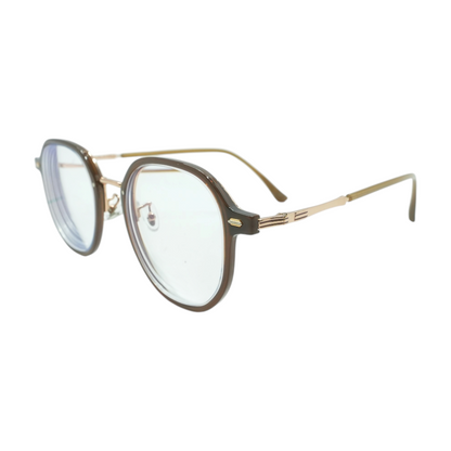Brown 21029 Round Prescription Eyewear