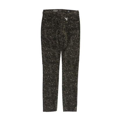 Black Graphic Five Pocket Pants