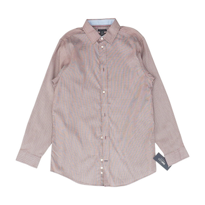Red Houndstooth Long Sleeve Button Down