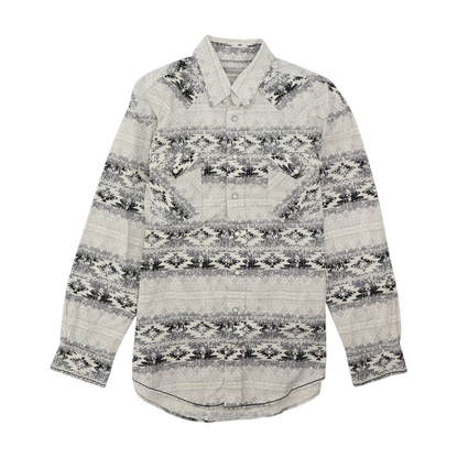 Gray Abstract Long Sleeve Button Down