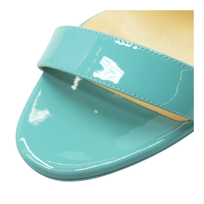 Loubi Queen 120 Leather Sandals in Teal