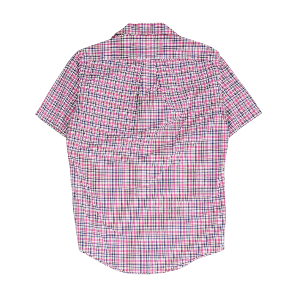 Pink Plaid Short Sleeve Button Down