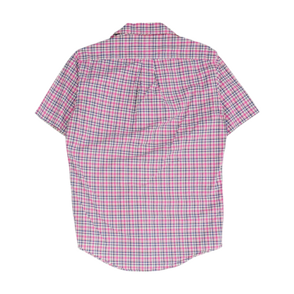 Pink Plaid Short Sleeve Button Down