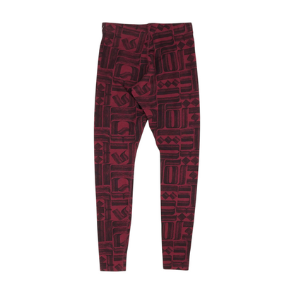 Maroon Print Active Capris