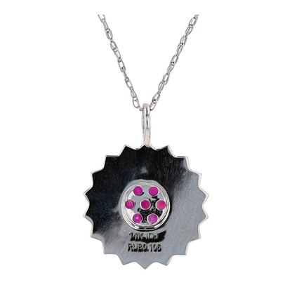 1/10 ctw 14K White Gold Ruby Pendant Necklace