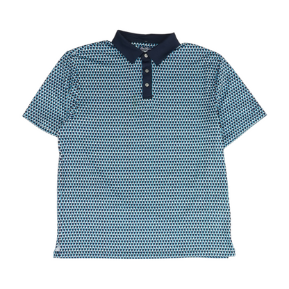 Navy Abstract Short Sleeve Polo
