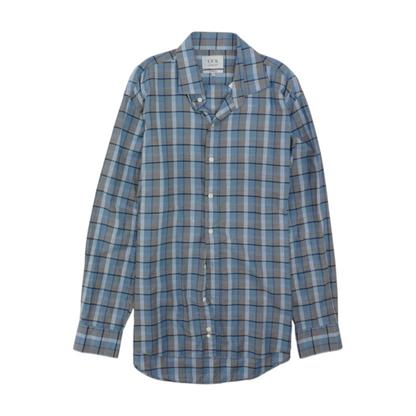 Blue Plaid Long Sleeve Button Down