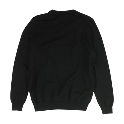 Black Solid Pullover Sweater