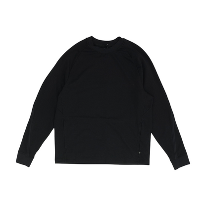 Black Solid Sweatshirt Pullover