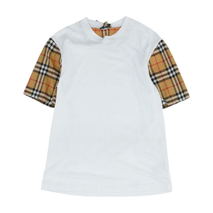 White Serra Vintage Check Sleeve Tee