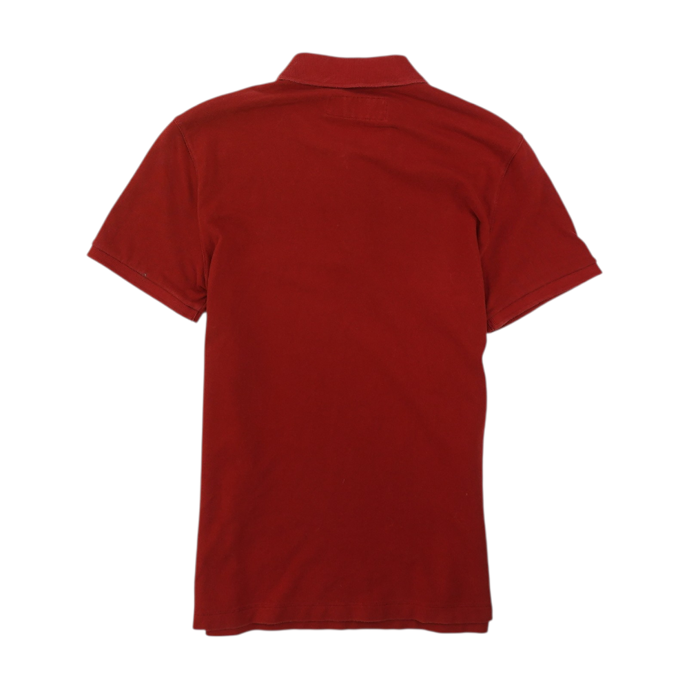 Red Solid Short Sleeve Polo