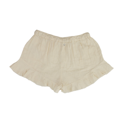 Ivory Solid Knit Shorts