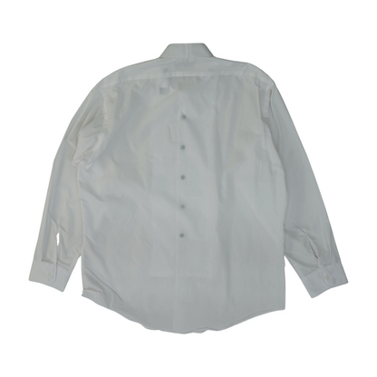 White Solid Long Sleeve Button Down
