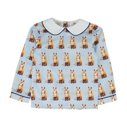 Blue Print Knit T-Shirt