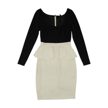 Black Color Block Midi Dress