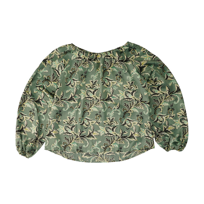 Green Floral Blouse