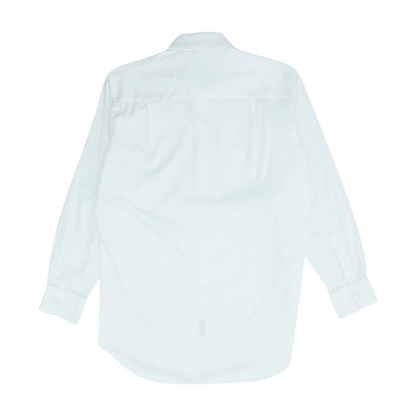 White Solid Long Sleeve Button Down