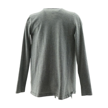 Gray Solid Cardigan Sweater