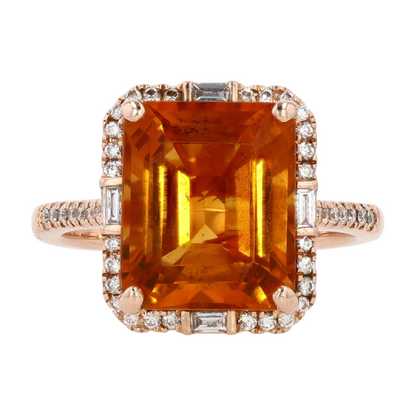6 1/8 ctw 14K Rose Gold Citrine Fashion Ring