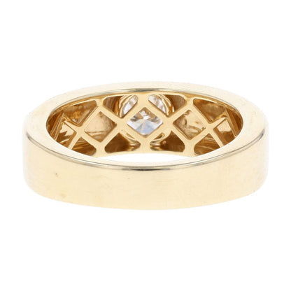 1/2 Ct 10K Gold Matte Finish Flush Set Round Lab Grown Diamond Band