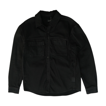 Black Solid Long Sleeve Button Down