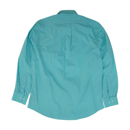 Turquoise Solid Long Sleeve Button Down