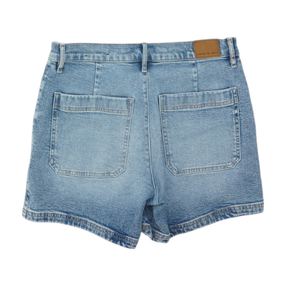 Blue Solid Denim Shorts