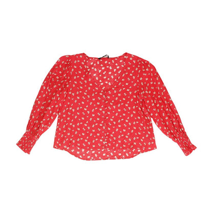 Pink Floral Long Sleeve Blouse
