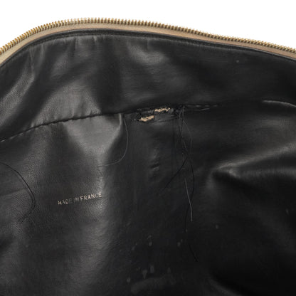 Black & White Vintage Quilted Leather Duffle Bag