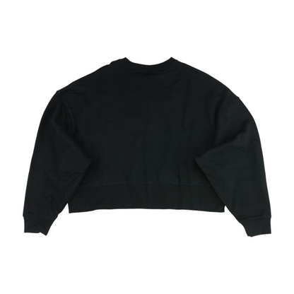 Black Solid Sweatshirt Pullover