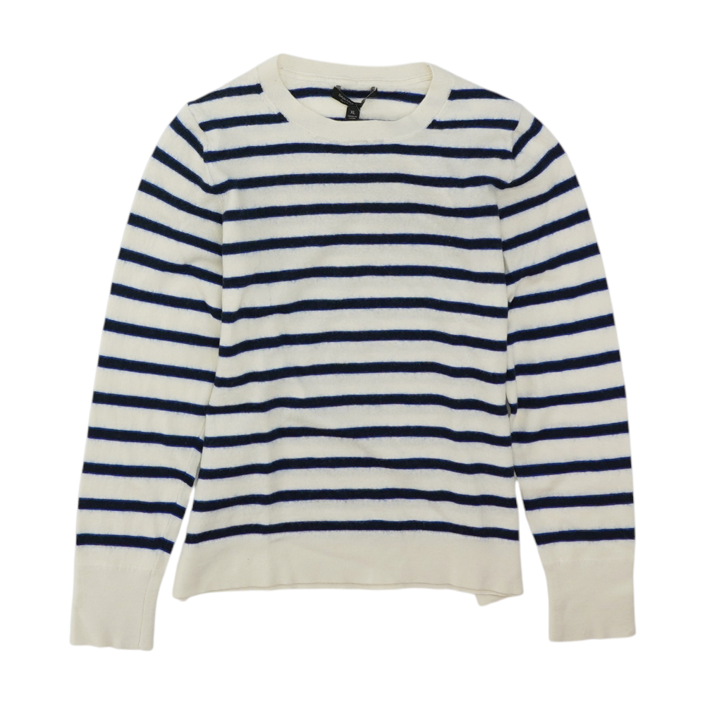 Ivory Striped Pullover Sweater