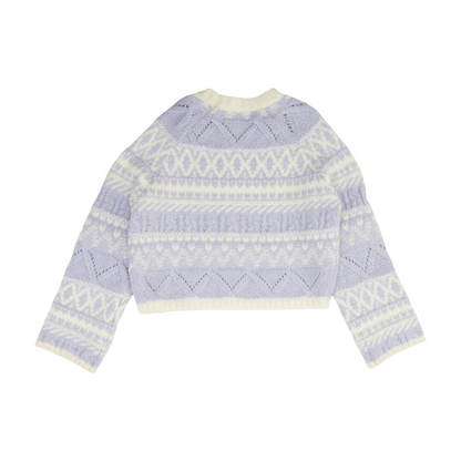 Lilac Print Pullover Sweater