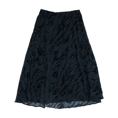 Black Print Midi Skirt