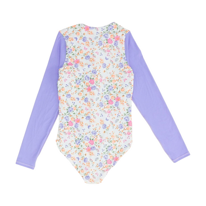 Purple Color Block One-Piece