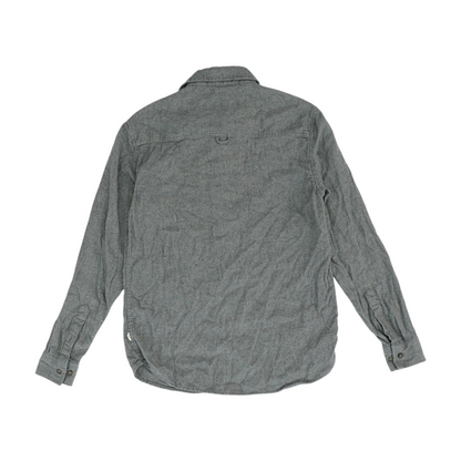 Gray Solid Flannel Button Down
