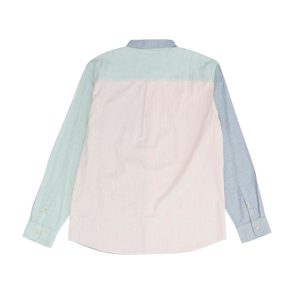 Multi Color Block Long Sleeve Button Down