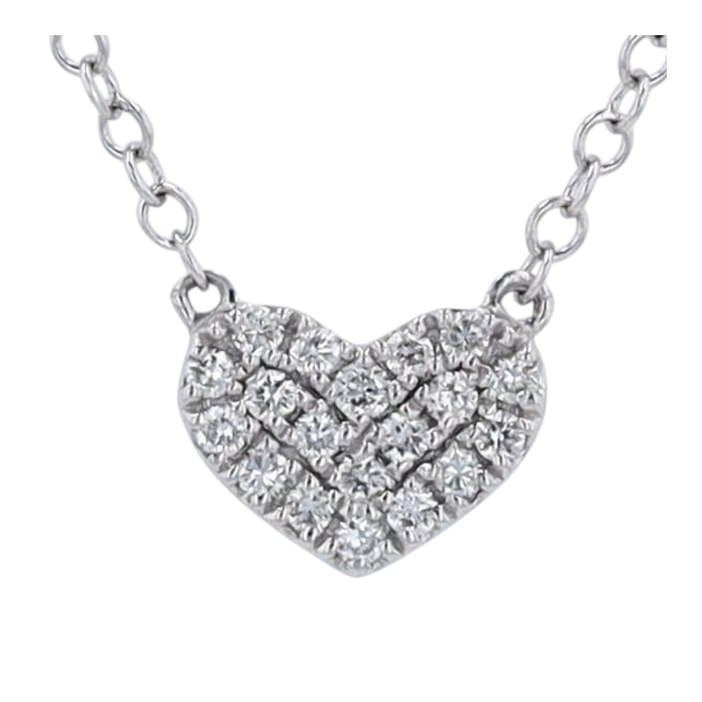 14K White Gold Diamond Pendant Necklace