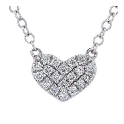 14K White Gold Diamond Pendant Necklace