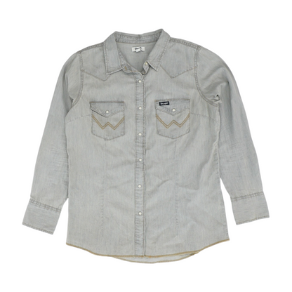 Gray Solid Long Sleeve Button Down