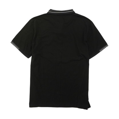 Black Solid Short Sleeve Polo