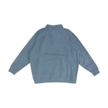 Blue Solid 1/4 Zip Pullover