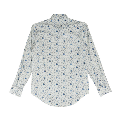 White Floral Long Sleeve Button Down