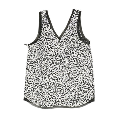 White Graphic Sleeveless Blouse