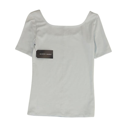 Blue Solid Knit Top