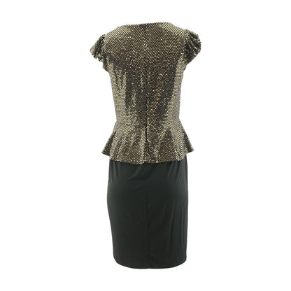 Black Solid Midi Dress