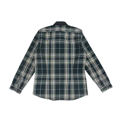 Green Plaid Long Sleeve Button Down