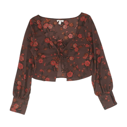 Burgundy Floral Blouse