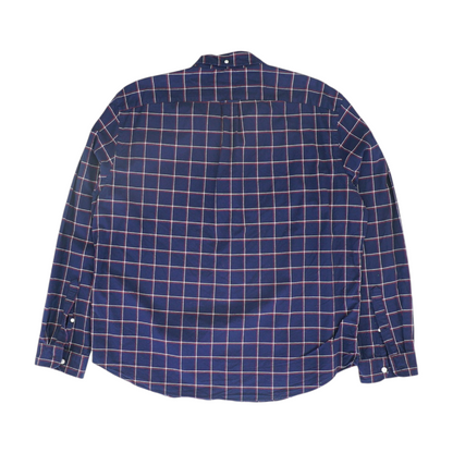 Navy Check Long Sleeve Button Down