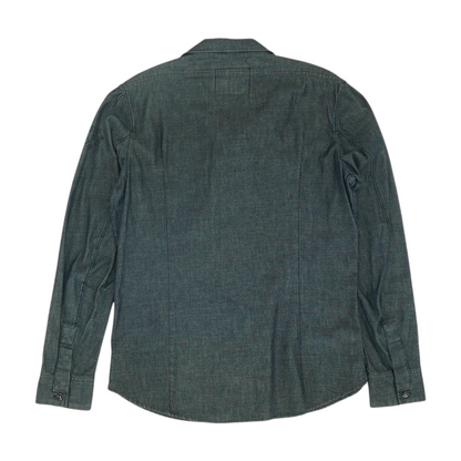 Navy Solid Flannel Button Down